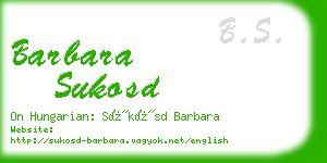 barbara sukosd business card